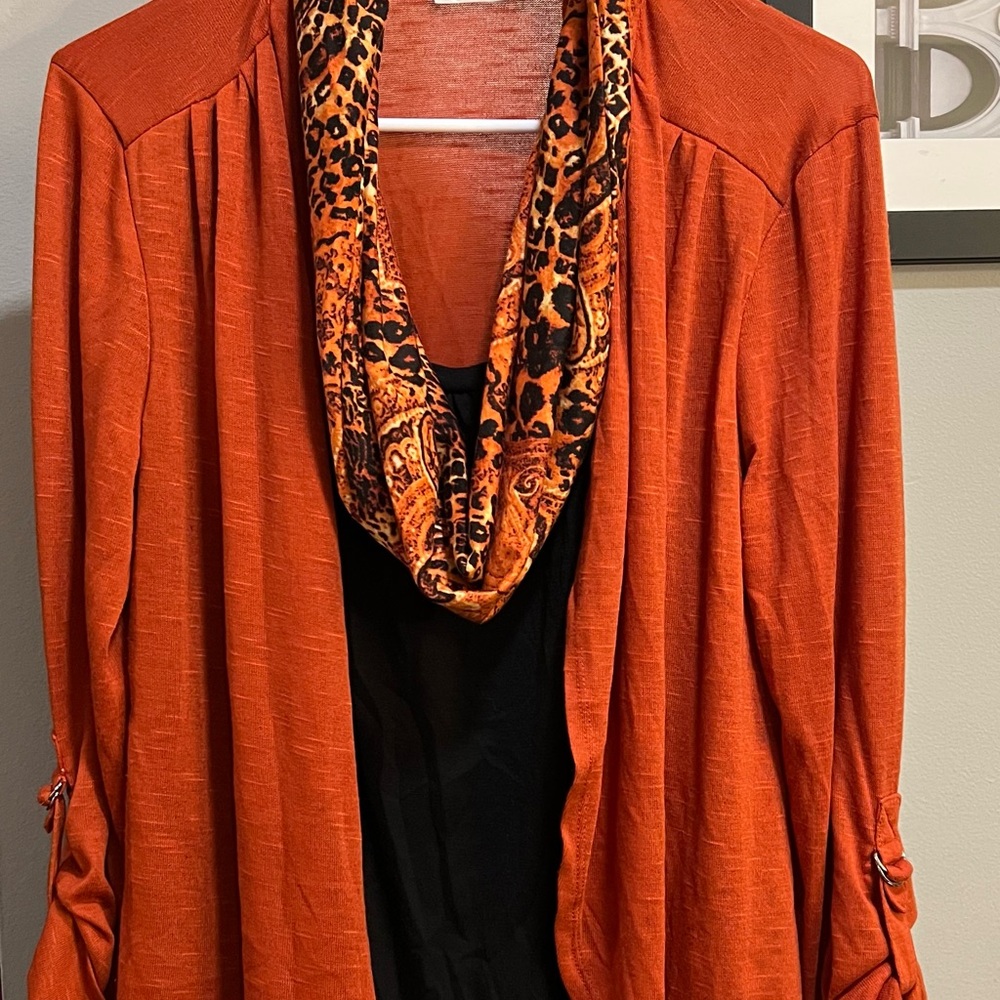 Kim Rogers Petite Orange Cardigan